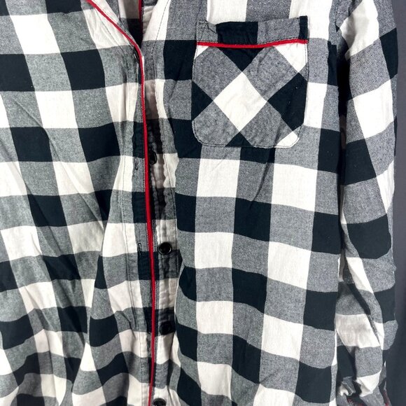 Wondershop Black & White Plaid Womens Sleepwear Shirt Dress Wondershop Size L - Picture 3 of 8